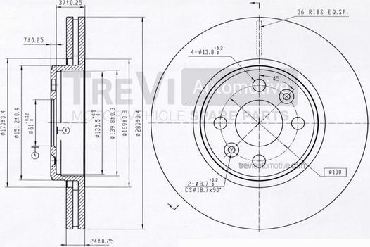 Trevi Automotive BD1136 - Discofreno autozon.pro