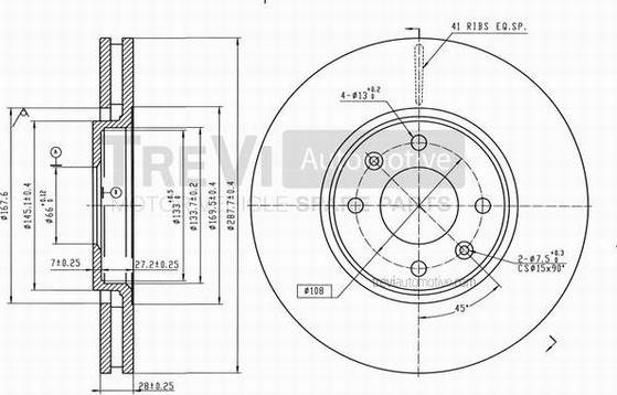 Trevi Automotive BD1131 - Discofreno autozon.pro