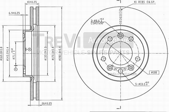 Trevi Automotive BD1137 - Discofreno autozon.pro