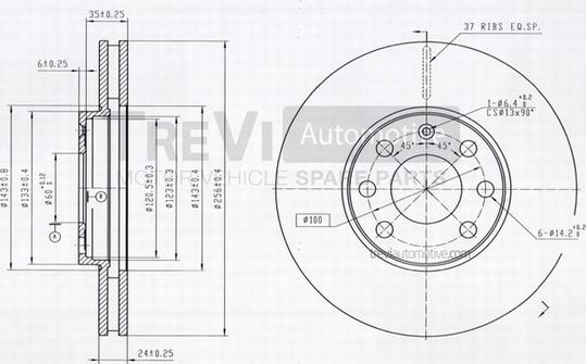 Trevi Automotive BD1122 - Discofreno autozon.pro