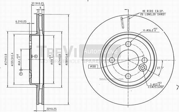 Trevi Automotive BD1240 - Discofreno autozon.pro