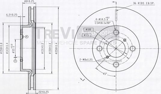 Trevi Automotive BD1243 - Discofreno autozon.pro