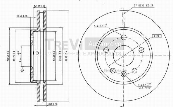 Trevi Automotive BD1247 - Discofreno autozon.pro