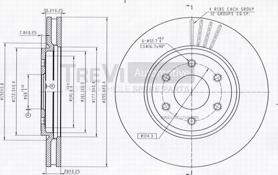 Trevi Automotive BD1256 - Discofreno autozon.pro