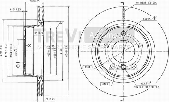 Trevi Automotive BD1204 - Discofreno autozon.pro