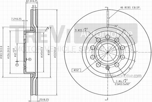 Trevi Automotive BD1203 - Discofreno autozon.pro