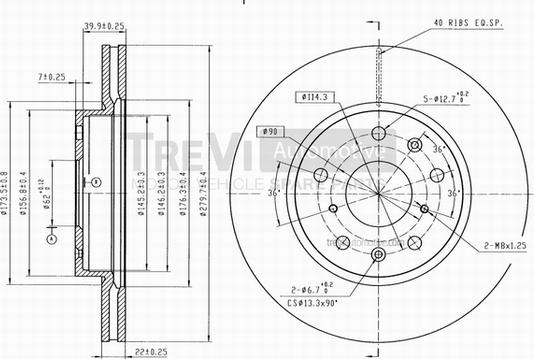 Trevi Automotive BD1219 - Discofreno autozon.pro