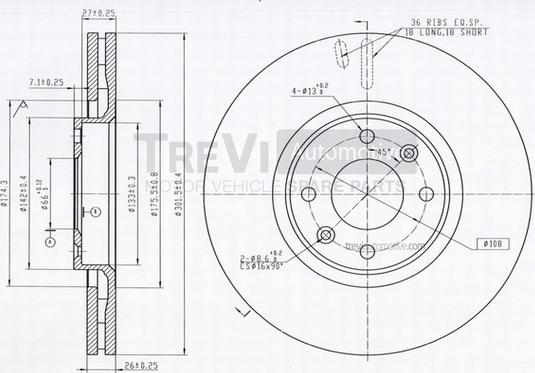 Trevi Automotive BD1212 - Discofreno autozon.pro