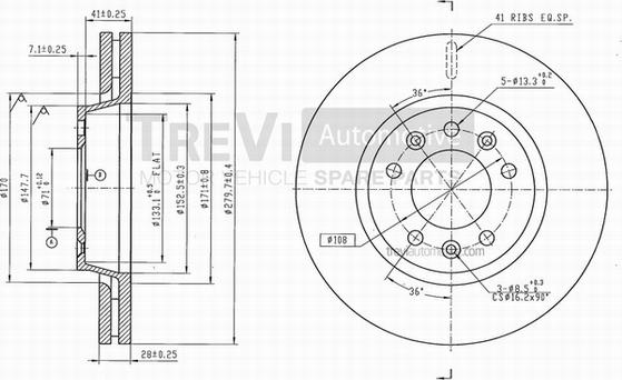 Trevi Automotive BD1223 - Discofreno autozon.pro