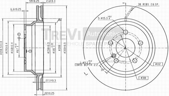 Trevi Automotive BD1222 - Discofreno autozon.pro