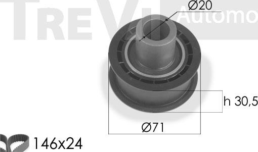 Trevi Automotive KD1128 - Kit cinghie dentate autozon.pro