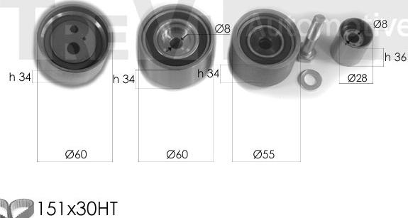 Trevi Automotive KD1305 - Kit cinghie dentate autozon.pro