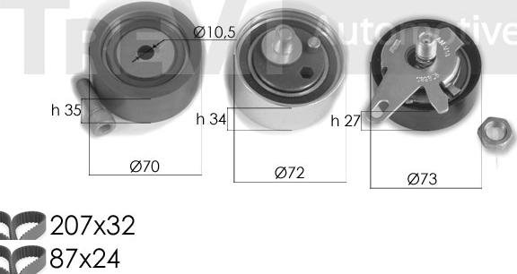 Trevi Automotive KD1294 - Kit cinghie dentate autozon.pro