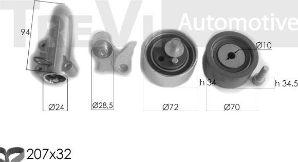 Trevi Automotive KD1298 - Kit cinghie dentate autozon.pro