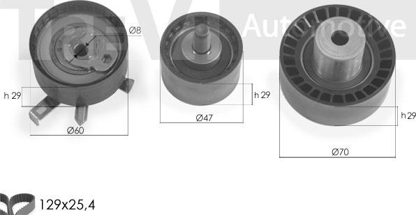 Trevi Automotive KD1280 - Kit cinghie dentate autozon.pro