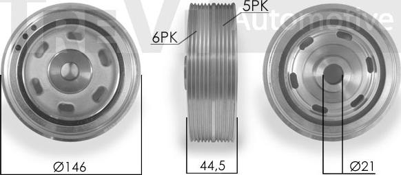 Trevi Automotive PC1044 - Puleggia cinghia, Albero a gomiti autozon.pro