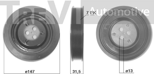 Trevi Automotive PC1047 - Puleggia cinghia, Albero a gomiti autozon.pro