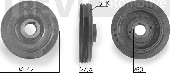 Trevi Automotive PC1005 - Puleggia cinghia, Albero a gomiti autozon.pro