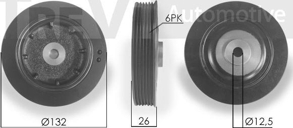 Trevi Automotive PC1003 - Puleggia cinghia, Albero a gomiti autozon.pro