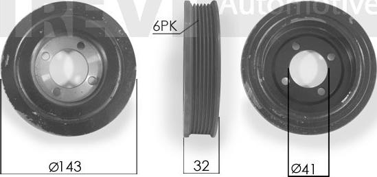 Trevi Automotive PC1082 - Puleggia cinghia, Albero a gomiti autozon.pro