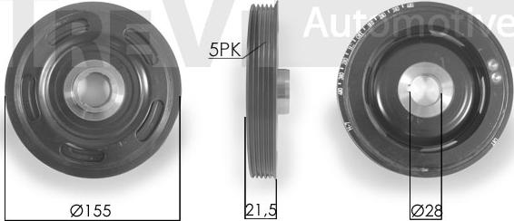 Trevi Automotive PC1035 - Puleggia cinghia, Albero a gomiti autozon.pro