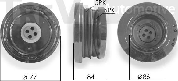 Trevi Automotive PC1023 - Puleggia cinghia, Albero a gomiti autozon.pro