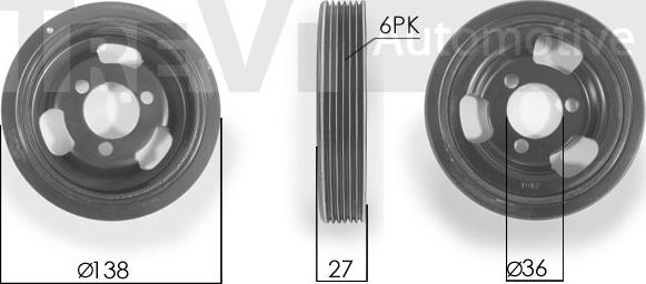 Trevi Automotive PC1192 - Puleggia cinghia, Albero a gomiti autozon.pro