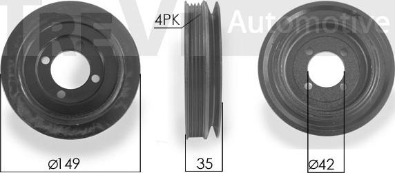 Trevi Automotive PC1130 - Puleggia cinghia, Albero a gomiti autozon.pro