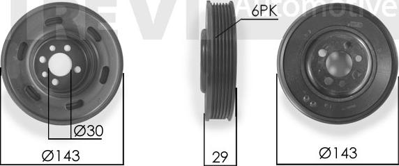 Trevi Automotive PC1175 - Puleggia cinghia, Albero a gomiti autozon.pro