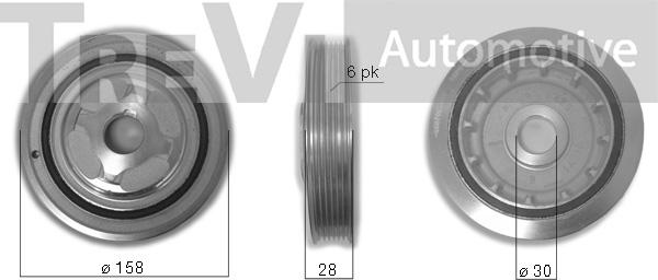 Trevi Automotive PC1293 - Puleggia cinghia, Albero a gomiti autozon.pro