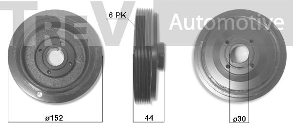 Trevi Automotive PC1292 - Puleggia cinghia, Albero a gomiti autozon.pro