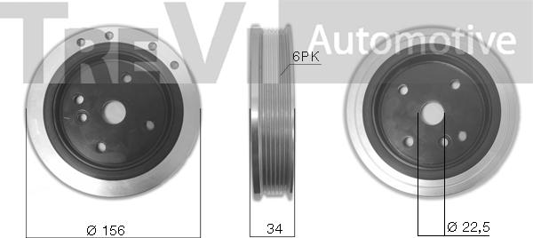 Trevi Automotive PC1241 - Puleggia cinghia, Albero a gomiti autozon.pro