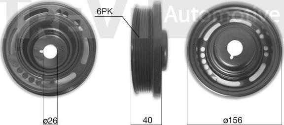 Trevi Automotive PC1258 - Puleggia cinghia, Albero a gomiti autozon.pro