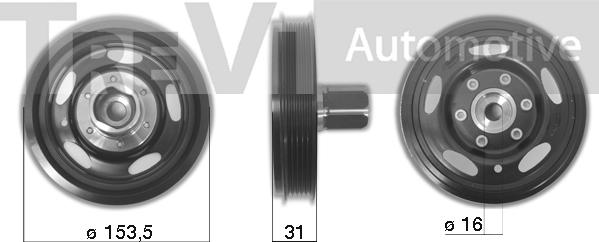 Trevi Automotive PC1261 - Puleggia cinghia, Albero a gomiti autozon.pro