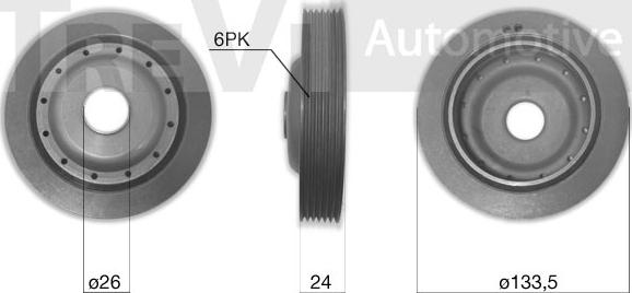 Trevi Automotive PC1219 - Puleggia cinghia, Albero a gomiti autozon.pro