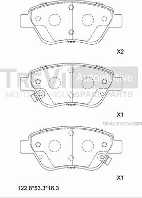 Trevi Automotive PF1496 - Kit pastiglie freno, Freno a disco autozon.pro