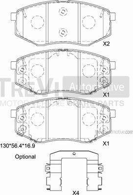 Trevi Automotive PF1491 - Kit pastiglie freno, Freno a disco autozon.pro