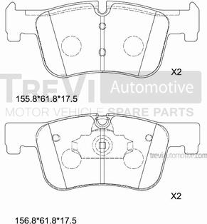 Trevi Automotive PF1498 - Kit pastiglie freno, Freno a disco autozon.pro