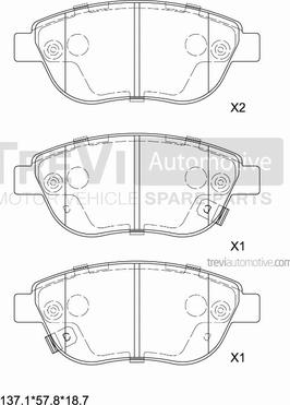 Trevi Automotive PF1493 - Kit pastiglie freno, Freno a disco autozon.pro