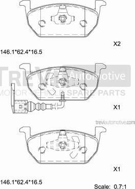 Trevi Automotive PF1492 - Kit pastiglie freno, Freno a disco autozon.pro