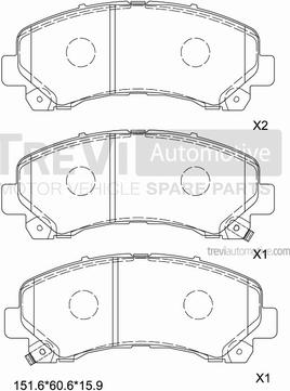 Trevi Automotive PF1449 - Kit pastiglie freno, Freno a disco autozon.pro