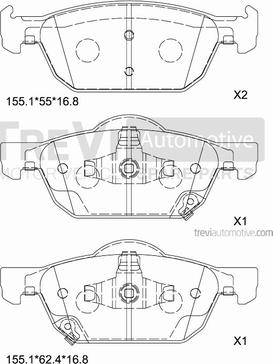 Trevi Automotive PF1444 - Kit pastiglie freno, Freno a disco autozon.pro