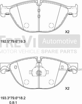 Trevi Automotive PF1445 - Kit pastiglie freno, Freno a disco autozon.pro