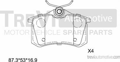 Trevi Automotive PF1440 - Kit pastiglie freno, Freno a disco autozon.pro