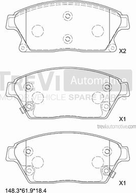 Trevi Automotive PF1442 - Kit pastiglie freno, Freno a disco autozon.pro