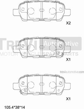 Trevi Automotive PF1454 - Kit pastiglie freno, Freno a disco autozon.pro