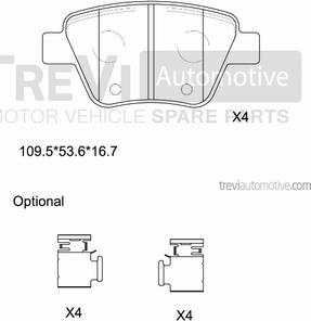 Trevi Automotive PF1451 - Kit pastiglie freno, Freno a disco autozon.pro