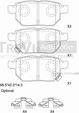 Trevi Automotive PF1458 - Kit pastiglie freno, Freno a disco autozon.pro