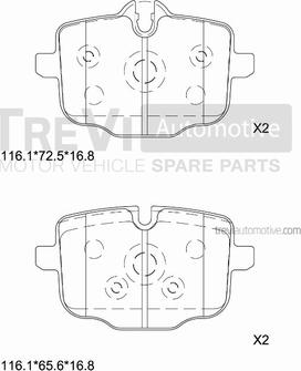 Trevi Automotive PF1469 - Kit pastiglie freno, Freno a disco autozon.pro