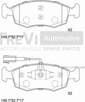 Trevi Automotive PF1464 - Kit pastiglie freno, Freno a disco autozon.pro